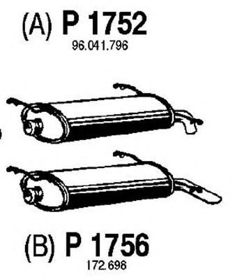 Глушитель выхлопных газов конечный FENNO P1752