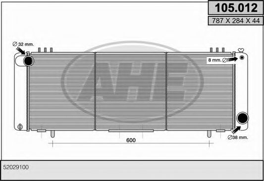 Радиатор, охлаждение двигателя AHE 105.012