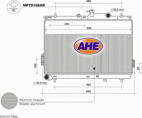 Радиатор, охлаждение двигателя AHE 112.049