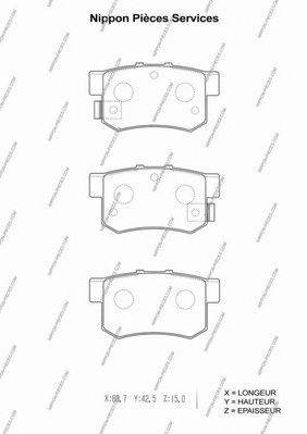 Комплект тормозных колодок, дисковый тормоз NPS 598911