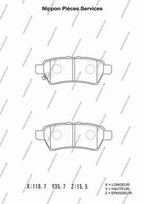 Комплект тормозных колодок, дисковый тормоз NPS 37536OE