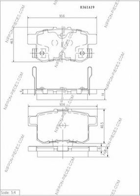 Комплект тормозных колодок, дисковый тормоз NPS H361A19