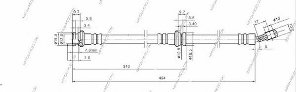 Тормозной шланг NPS N370N152