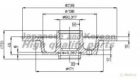 Тормозной диск ASHUKI 0993-0004