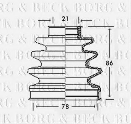 Пыльник, приводной вал BORG & BECK BCB2315