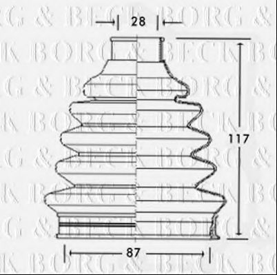 Пыльник, приводной вал BORG & BECK BCB2331