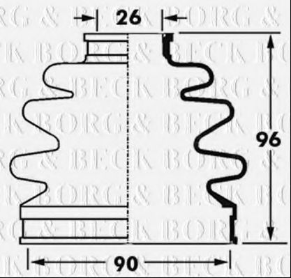 Пыльник, приводной вал BORG & BECK BCB2398
