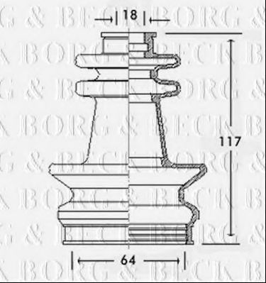 Пыльник, приводной вал BORG & BECK BCB2597