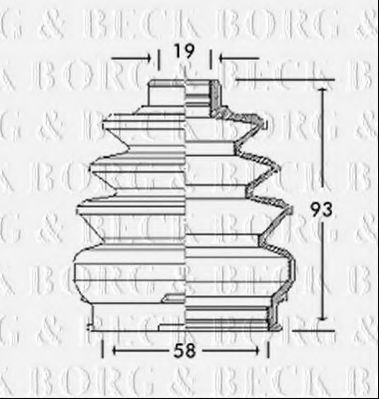 Пыльник, приводной вал BORG & BECK BCB2767