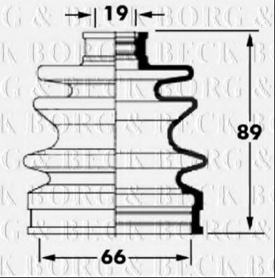 Пыльник, приводной вал BORG & BECK BCB6043