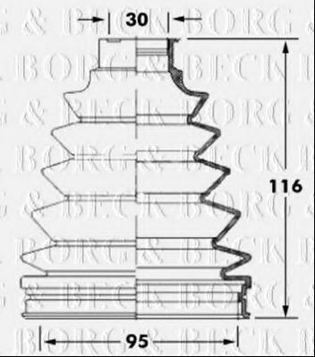 Пыльник, приводной вал BORG & BECK BCB6051