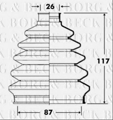 Пыльник, приводной вал BORG & BECK BCB6077