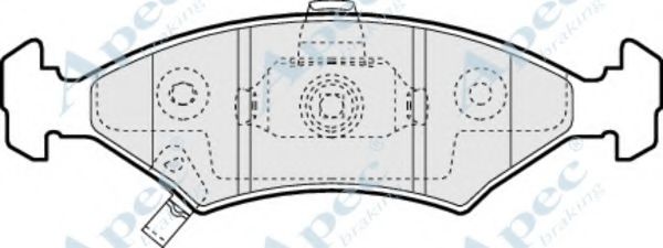 Комплект тормозных колодок, дисковый тормоз APEC braking PAD1145