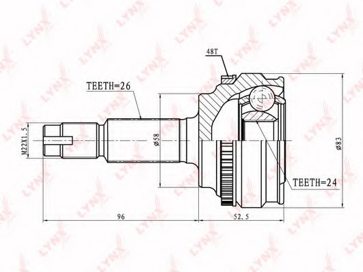 Шарнирный комплект, приводной вал LYNXauto CO-7520A