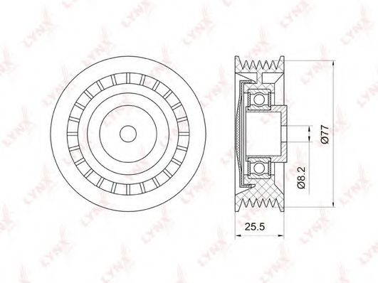 Натяжной ролик, поликлиновой  ремень LYNXauto PB-5036