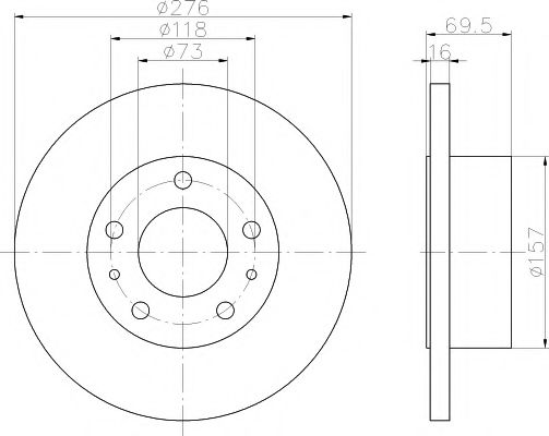 Тормозной диск HELLA PAGID 8DD 355 107-421