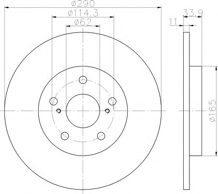 Тормозной диск HELLA PAGID 8DD 355 116-121