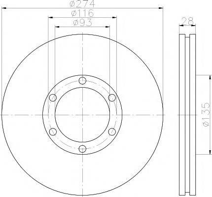 Тормозной диск HELLA PAGID 8DD 355 117-691