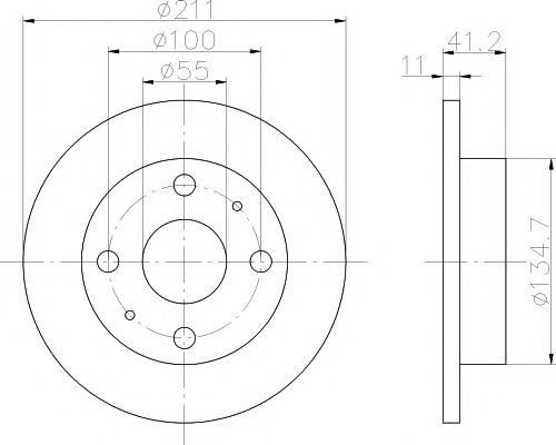 Тормозной диск HELLA PAGID 8DD 355 107-291