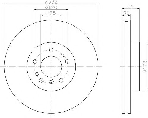 Тормозной диск HELLA PAGID 8DD 355 121-221