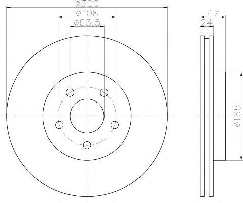 Тормозной диск HELLA PAGID 8DD 355 108-042