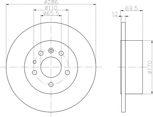 Тормозной диск HELLA PAGID 8DD 355 103-741