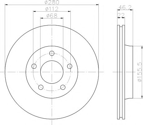 Тормозной диск HELLA PAGID 8DD 355 100-571