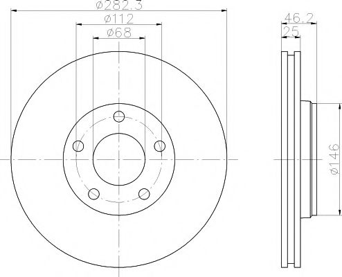 Тормозной диск HELLA PAGID 8DD 355 105-552
