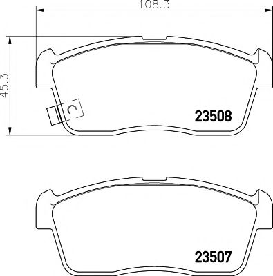Комплект тормозных колодок, дисковый тормоз HELLA PAGID 8DB 355 015-071