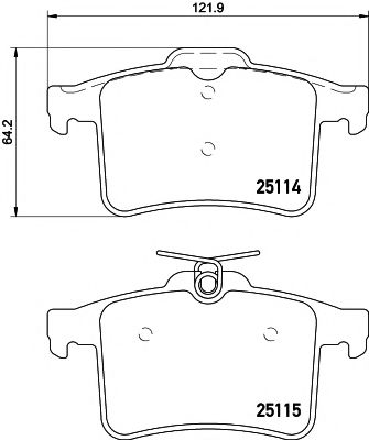 Комплект тормозных колодок, дисковый тормоз HELLA PAGID 8DB 355 015-901