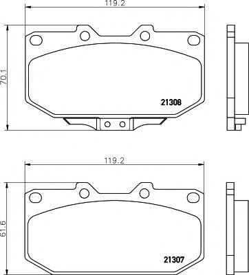 Комплект тормозных колодок, дисковый тормоз HELLA PAGID 8DB 355 016-791