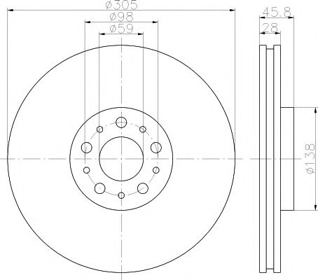 Тормозной диск HELLA PAGID 8DD 355 117-951