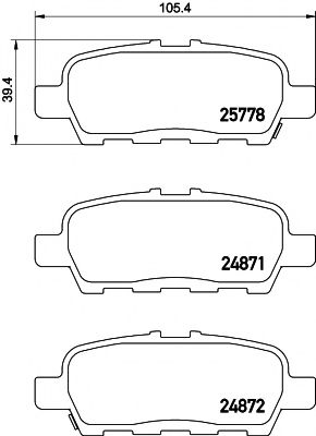 Комплект тормозных колодок, дисковый тормоз HELLA PAGID 8DB 355 020-401