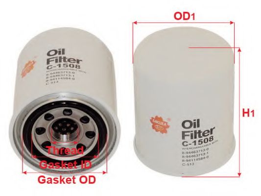 Масляный фильтр SAKURA  Automotive C1508