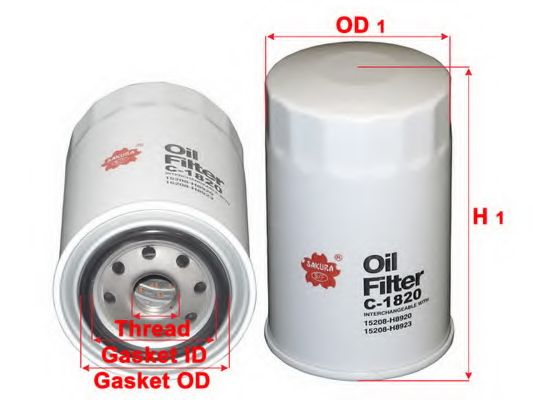 Масляный фильтр SAKURA  Automotive C-1820