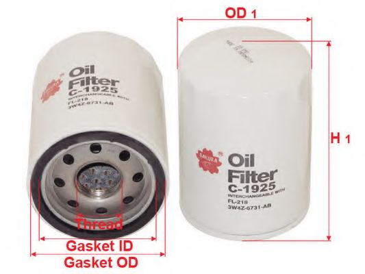 Масляный фильтр SAKURA  Automotive C1925