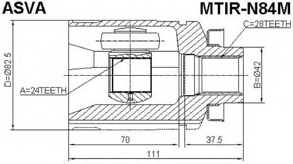 Шарнирный комплект, приводной вал ASVA MTIR-N84M