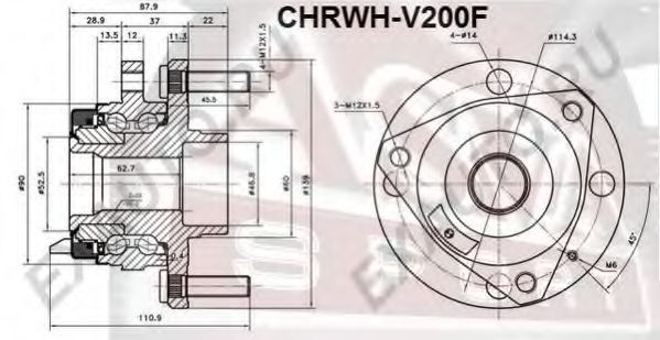 Ступица колеса ASVA CHRWH-V200F