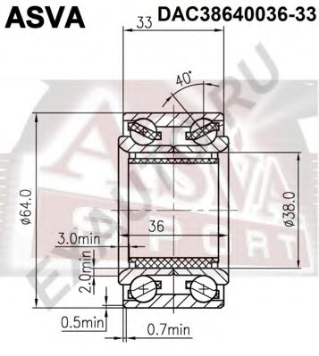 Подшипник ступицы колеса ASVA DAC38640036-33