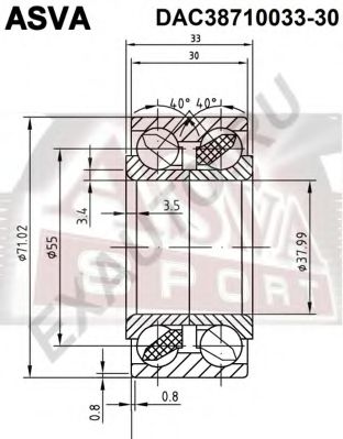 Подшипник ступицы колеса ASVA DAC38710033-30