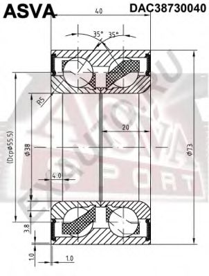 Подшипник ступицы колеса ASVA DAC38730040