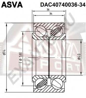 Подшипник ступицы колеса ASVA DAC40740036-34