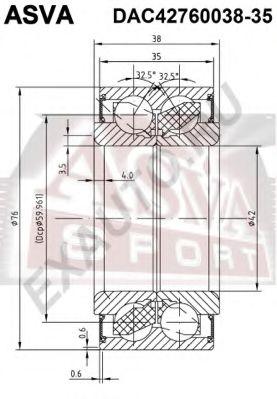 Подшипник ступицы колеса ASVA DAC42760038-35