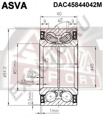 Подшипник ступицы колеса ASVA DACM45844042