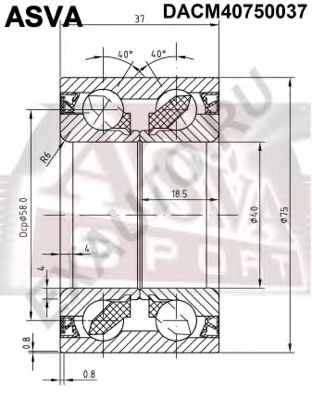 Подшипник ступицы колеса ASVA DACM40750037