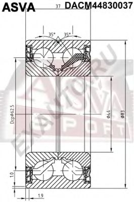 Подшипник ступицы колеса ASVA DACM44830037