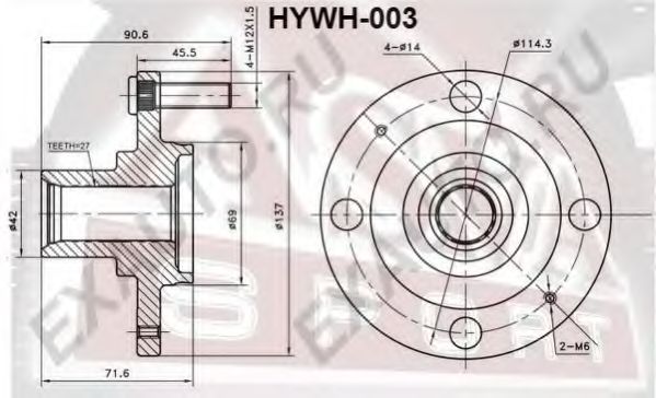 Ступица колеса ASVA HYWH-003