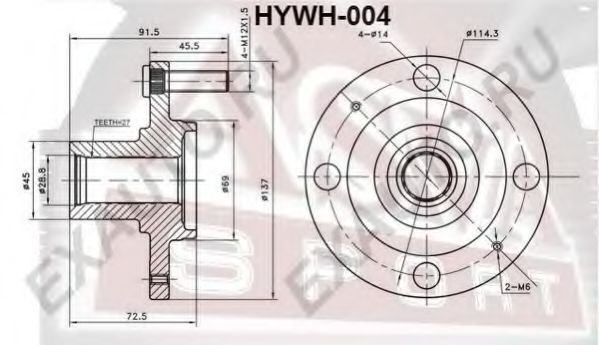 Ступица колеса ASVA HYWH-004