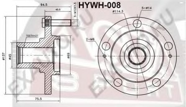 Ступица колеса ASVA HYWH-008