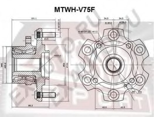Ступица колеса ASVA MTWH-V75F